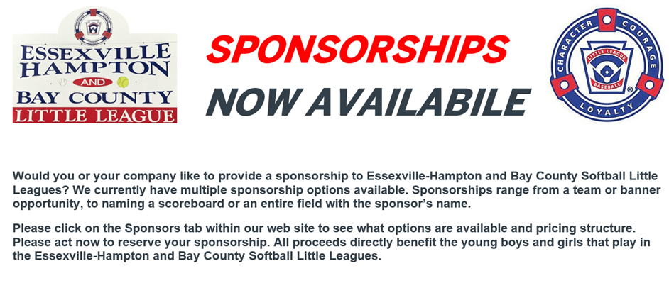 Sponsorship's Available